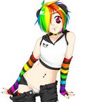  1boy androgynous animal_ears bare_shoulders choker crop_top crossdressing deviantart_thumbnail elbow_gloves fictional_persona fingerless_gloves gloves hair_over_one_eye hoodie hoodie_vest lip_piercing looking_at_viewer male_focus md5_mismatch midriff multicolored_hair nail_polish navel navel_piercing niji-panda niji_(niji-panda) original panda panties photoshop piercing rainbow_hair resized short_hair solo transparent_background trap underwear 