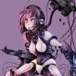  artist_name bad_id bad_pixiv_id cable gen_5_pokemon genesect gun headphones mechanical_arm open_mouth personification pokemon purple_hair red_eyes solo tecchen weapon wire 