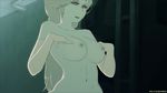  animated animated_gif artist_name bouncing_breasts breasts collarbone elbow_gloves eyeshadow facial_mark forehead_mark gloves large_breasts long_hair makeup miyuki_(saltyicecream) navel nipples nude open_mouth original saltyicecream solo talking white_gloves 