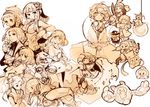  6+girls axis_powers_hetalia bad_id bad_pixiv_id bangs bare_shoulders baseball_cap bauble beatmania beatmania_iidx blunt_bangs brooch character_request commentary_request copyright_request dress everyone expressionless facial_hair flower full_body gen_1_pokemon gun hair_ornament hairpin handgun hanging hat hat_ribbon head_scarf heart helmet holding holding_gun holding_weapon jewelry komeiji_koishi komeiji_satori legendary_pokemon looking_at_another looking_at_viewer mew multiple_boys multiple_girls mustache necklace parted_lips pearl_necklace pokemon pokemon_(creature) ribbon russia_(hetalia) sakata_kaname sanada_akihiko sepia simple_background sitting smile string third_eye touhou vest weapon white_background 