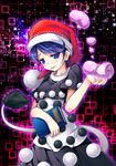  artificial_vagina black_dress blue_eyes blue_hair blush book breasts chima_q covered_nipples doremy_sweet dream_soul dress hat highres layered_dress nightcap short_hair short_sleeves small_breasts smirk solo tail tapir_tail touhou white_dress 