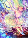  antennae artist_name bra bra_removed bracelet copyright_name earrings elbow_gloves fish gloves heyjin jellyfish jewelry midriff navel outstretched_hand panties purple_eyes skirt solo tentacles transparent_wings trinity_souls underwater underwear watermark whale white_gloves 