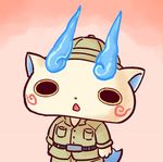  chill_ykon helmet komasan komasan_tankentai lowres no_humans open_mouth pith_helmet solo youkai youkai_watch 