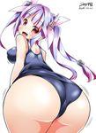  ass ass_shake huge_ass i-19_(kantai_collection) kantai_collection looking_back purple_hair solo swimsuit thick_thighs thighs yuuki_hb 
