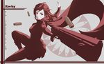  cape copyright_name gun pantyhose red ruby_rose rwby shell_casing solo watermark weapon web_address yijian_ma 