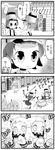  5girls :&gt; ? absurdres ahoge aircraft airplane arare_(kantai_collection) arm_warmers bad_id bad_twitter_id bongo_drums campfire check_translation comic commentary_request covered_mouth dancing flying_sweatdrops food go_back! greyscale hat highres horns instrument kantai_collection long_hair mittens monochrome multiple_girls northern_ocean_hime nukoosama o_o ooshio_(kantai_collection) open_mouth panicking partially_translated pleated_skirt polearm roasting ru-class_battleship shinkaisei-kan short_hair short_sleeves short_twintails skirt spear suspenders sweat ta-class_battleship tears translation_request twintails wavy_mouth weapon 