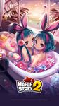  animal_ears bathtub bird breasts bunny_ears duck duckling flower hair_flower hair_ornament highres large_breasts long_hair looking_at_viewer looking_back maplestory maplestory_2 mint_(maplestory2) mole multiple_girls nude open_mouth petals playing_with_another's_hair vanilla_(maplestory2) wet windy4th yuri 