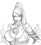  bayonetta bayonetta_(character) chinbotsu glasses hair_bun long_hair mole sketch 