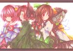  animal_ears bad_id bad_pixiv_id bow braid brown_hair cat_ears eyes green_eyes green_hair hair_ribbon hairband hat heart kaenbyou_rin kasuga_sunao komeiji_koishi komeiji_satori long_hair multiple_girls pink_eyes pink_hair red_eyes red_hair reiuji_utsuho ribbon short_hair touhou twin_braids 