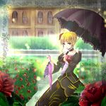 bad_id bad_pixiv_id beatrice choker dress flower highres kobanzame rain rose solo umbrella umineko_no_naku_koro_ni 