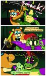 absurd_res accident animatronic bear blep comic crocodile crocodilian crocodylid dialogue english_text eyewear five_nights_at_freddy&#039;s five_nights_at_freddy&#039;s:_security_breach glamrock_freddy_(fnaf) golf hi_res humor machine male mammal montgomery_gator_(fnaf) reptile ridicbird robot scalie scottgames sharp_teeth steel_wool_studios sunglasses teeth text tongue tongue_out