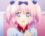  1girl animated animated_gif crying hair_ribbon hibari_(senran_kagura) pink_eyes pink_hair ribbon screencap senran_kagura tears 