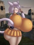 absurd_res animal_humanoid big_breasts big_butt blush bottomwear breasts bubble_butt butt cat_humanoid cat_tail clothed clothing curvy_figure digital_drawing_(artwork) digital_media_(artwork) domestic_cat embarrassed eyewear facial_markings fan_character felid felid_humanoid feline feline_humanoid felis female final_fantasy final_fantasy_xiv glasses hair head_markings hi_res hourglass_figure huge_breasts huge_butt huge_thighs humanoid mammal mammal_humanoid markings miniskirt miqo&#039;te navel nirriti partially_clothed red_eyes shaded short_hair signature skirt solo square_enix thick_thighs water white_body white_skin wide_hips