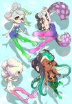  +_+ 4girls ass bodypaint breasts callie_(splatoon) cephalopod_eyes fangs highres koharu2.5 long_pointy_ears marie_(splatoon) marina_(splatoon) multicolored_hair multiple_girls naked_paint nude painted_clothes pearl_(splatoon) pointy_ears splatoon_(series) splatoon_1 splatoon_2 suction_cups symbol-shaped_pupils tentacle_hair toes two-tone_hair 
