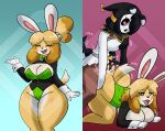 &lt;3 &lt;3_eyes ambiguous_penetration animal_crossing animal_humanoid anthro big_breasts bow_tie breasts canid canid_humanoid canine canine_humanoid canis clothed clothing diamond_grenadier dog_humanoid doggystyle domestic_dog duo fake_ears fake_rabbit_ears female from_behind_position gynomorph hi_res humanoid intersex intersex/female isabelle_(animal_crossing) loose_hair mammal mammal_humanoid mario_bros nintendo penetration sex shyguy skimpy tail tail_motion tailwag thick_thighs wide_hips