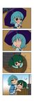  &gt;_&lt; 4koma :d =_= @_@ absurdres bathing blue_hair bucket chibi closed_eyes comic flying_sweatdrops green_hair hair_bobbles hair_ornament heart highres hot in_bucket in_container japanese_clothes kimono kisume multiple_girls mystia_lorelei mystia_lorelei_(bird) open_mouth puffy_sleeves pulling rakugaki-biyori shirt silent_comic skirt smile sweat tatara_kogasa tongue tongue_out touhou trembling twintails vest water wooden_bucket xd yukata 