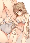  2015 ass bikini blush breasts brown_eyes brown_hair crotch dated fingernails gin_(ginshari) leaning_forward long_hair medium_breasts multiple_views navel original sandals swimsuit thigh_gap thigh_strap toenails 