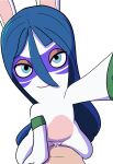 2023 allegra_(mario_plus_rabbids) anthro blue_hair bodily_fluids cowgirl_position cum cum_in_pussy cum_inside duo female first_person_view from_front_position genital_fluids hair hi_res human impstripe lagomorph long_hair looking_at_viewer male male/female mammal markings nude on_bottom on_top rabbid raving_rabbids rayman_(series) sex simple_background smile smiling_at_partner smiling_at_viewer solo_focus tribal tribal_markings ubisoft white_background