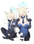  ... 1girl @_@ absurdres animal_ear_fluff animal_ears armband black_gloves black_pantyhose blonde_hair blue_archive blue_eyes blue_leotard blue_suit blush breasts collared_shirt covered_navel detached_collar dog_ears doodle_sensei_(blue_archive) extra_ears gloves gurenola hair_over_one_eye halo hands_up heart highres huge_breasts jacket kanna_(blue_archive) leotard long_hair long_sleeves multiple_views necktie no_shoes notched_ear open_clothes open_jacket pantyhose pencil_skirt playboy_bunny sensei_(blue_archive) sharp_teeth shirt skindentation skirt speech_bubble spoken_ellipsis spoken_heart suit teardrop teeth tie_clip 