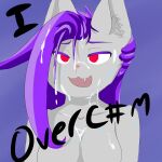 absurd_res anthro bodily_fluids breasts cum cum_on_face cumshot domestic_cat ejaculation felid feline felis female fur genital_fluids grey_body grey_fur hair hi_res looking_at_viewer looking_pleasured mammal naiki_(naikithecat) naikithecat open_mouth purple_hair solo solo_focus sweat