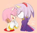  2girls amy_rose animal_ears bad_deviantart_id bad_id bad_source blaze_the_cat blush cat_ears cat_girl closed_eyes comb cropped_torso forehead_jewel furry furry_female gloves hair_down hairband hedgehog_girl holding holding_comb jacket mikune19 multiple_girls open_mouth pink_fur purple_fur purple_jacket red_hairband sonic_(series) white_gloves 