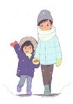  2boys big_hero_6 brothers disney hiro_hamada marvel multiple_boys shatou_(c-com) siblings simple_background snow tadashi_hamada winter winter_clothes 