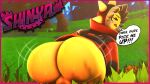 18+_adults_only_sign 3d_(artwork) big_butt bodily_fluids butt digital_media_(artwork) elemental_creature elemental_humanoid epic_games forest forest_background fortnite hi_res humanoid male male/male nature nature_background plant shaking_butt shinyagaia solo source_filmmaker sunspot_(fortnite) sweat sweaty_butt thick_thighs tree