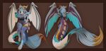2024 2_horns 3d_(artwork) 4_toes 5_fingers anthro barefoot big_breasts black_body black_scales blonde_highlights blue_body blue_clothing blue_dress blue_hair blue_scales breasts clawed_fingers claws clothed clothing digital_media_(artwork) dragon dress feet female fingers hair hi_res highlights_(coloring) horn long_tail looking_at_viewer magnaomega membrane_(anatomy) membranous_wings multicolored_body multicolored_scales scales scalie solo spike_ridge standing tail tail_tuft toe_claws toes tuft ulvi_(dragonmaster2653) white_body white_scales wings yellow_eyes