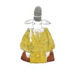  animal_ears artworksmil furry hat highres hina_ningyou japanese_clothes no_humans original painting_(medium) rabbit tate_eboshi traditional_media watercolor_(medium) 