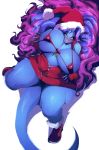  alien anthro big_breasts big_butt blush breasts butt clothed clothing female festive huge_breasts mirabelle nipple_bulge riendonut skimpy slightly_chubby sweatshirt thick_tail thick_thighs 
