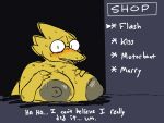 alphys anthro big_breasts big_nipples blush bodily_fluids breasts dialogue embarrassed female lizard monster nipples reptile scalie solo sweat sweatdrop the_weaver undertale_(series)