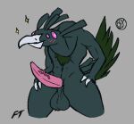 4_eyes accipitriform alloy_vulture anthro avian balls big_balls big_penis bird blush blush_lines flaktaryd genitals long_neck male multi_eye penis pink_eyes risk_of_rain risk_of_rain_2 saggy_balls solo tapering_penis thick_thighs vein veiny_penis vulture wide_hips wings