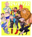  6+girls a.k.i._(street_fighter) absurdres animal_ears arms_up blonde_hair brown_hair cammy_white cat cat_day cat_ears cat_tail caxqov chinese_clothes chun-li fake_animal_ears fake_tail grey_hair highres lily_hawk lion manon_legrand marisa_(street_fighter) multiple_girls official_alternate_costume paw_pose pink_hair red_hair sitting street_fighter street_fighter_6 stretching tail 