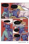 bastriw bottomless brown_eyes canid canine canis clothed clothing comic dialogue domestic_cat domestic_dog duo felid feline felis fernando_(bastriw) genitals hi_res male male/male mammal partially_clothed pato_(bastriw) penis purple_eyes text