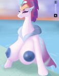 absurd_res anthro big_breasts breasts elelite female fish friendship_is_magic hasbro hi_res marine my_little_pony my_little_pony:_the_movie_(2017) nipples purple_eyes queen_novo_(mlp) scale_(disambiguation) scales sea siren solo water