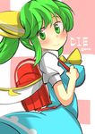  backpack bag breasts daiyousei english gaoo_(frpjx283) green_eyes green_hair highres large_breasts randoseru touhou wings 