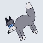 aliasing ambiguous_gender blue_eyes canid canine chesapeake digital_media_(artwork) dipstick_tail eri_(chesapeake) eyewear feral fox glasses leg_markings mammal markings pixel_(artwork) socks_(marking) solo tail tail_markings