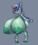 2018 4_toes 5_fingers animal_humanoid areola armor bandai_namco big_areola big_breasts breasts clothing digimon digimon_(species) digital_media_(artwork) elfdrago feet female fingers fish fish_humanoid gauntlets gloves green_areola green_body green_nipples grey_background handwear headgear helmet hi_res huge_areola huge_breasts humanoid hyper hyper_breasts marine marine_humanoid nipples open_mouth ranamon red_eyes simple_background solo tail thick_thighs toes wide_hips