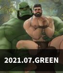  2boys abs absurdres bald bara bare_pectorals beard blush bulge bulge_to_ass clothes_lift colored_skin completely_nude couple dopey_(dopq) erection facial_hair forest giant giant_male green_skin highres imminent_anal imminent_penetration interspecies large_bulge large_pectorals looking_at_another male_focus mature_male monster_boy multiple_boys muscular muscular_male nature nipples nude orc original paid_reward_available pectorals pointy_ears rope shirt_behind_neck shirt_lift short_hair sitting sitting_on_lap sitting_on_person size_difference spread_legs stomach testicles thick_eyebrows thick_thighs thighs tusks uncensored yaoi 