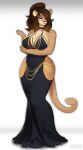 00niine 2024 anthro arm_under_breasts big_breasts black_clothing black_dress bracelet breasts brown_body brown_fur brown_hair cleavage clothed clothing dress eyebrows eyelashes facial_piercing felid female fur furgonomics furry-specific_piercing hair hair_over_eye hi_res hollow_hip_dress jewelry lion looking_at_viewer mammal muzzle_piercing nose_piercing one_eye_obstructed orange_eyes pantherine piercing ponytail solo tan_body tan_fur wide_hips