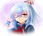  bespectacled blue_hair blush book glasses head_wings horns multicolored_hair red_eyes short_hair silver_hair single_head_wing smile solo tokiko_(touhou) touhou two-tone_hair wings z.o.b 