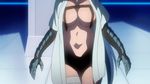  animated animated_gif blue_hair breasts censored clawsrn curvy faceless faceless_female female hitsugi_sayo large_breasts legs long_hair mask navel nude solo triage_x walking 