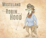 anthro barefoot canid canine canis clothing cowboy_hat coyote disney feet grumpy hat headgear headwear looking_at_viewer male mammal robin_hood robin_hood_(disney) solo tg-garfieldo tiptoes toes western wild_west