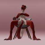 andromorph anthro chair dragon female furniture hi_res intersex mythological_creature mythological_scalie mythology scalie simple_background skidz44 solo