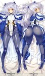  armor ass blush bodysuit dakimakura drill_hair grey_hair highres huge_ass kyoukaisenjou_no_horizon nate_mitotsudaira pantyhose satoyasu small_breasts wide_hips yellow_eyes 