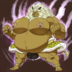2018 4_toes anthro areola barefoot beast_king_(one-punch_man) belly big_belly big_bulge big_nipples biped bulge claws clothed clothing detailed_bulge digital_drawing_(artwork) digital_media_(artwork) feet felid fingers fist fur hair hi_res kilt lion male mammal mane mostly_nude musclegut muscular muscular_anthro muscular_male nipples one-punch_man one_(manga) pantherine paws pecs reagan700 smile smirk solo tail teeth toes topless underwear whiskers