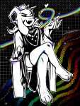  absurd_res asriel_dreemurr asriel_dreemurr_(god_form) black_eyes bovid caprine clothed clothing crossed_legs fur goat heart_eyes heart_symbol hi_res horn male mammal nails one_eye_closed pupils rainbow solo thewitchofart undertale undertale_(series) white_body white_fur white_pupils wink 