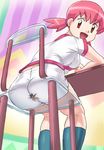  akane_(pokemon) ass ass_press breasts buttjob chair female femdom from_behind from_below giantess gym_leader long_hair looking_back looking_down low_twintails miniboy nintendo open_mouth pink_hair pogojo pokemon pokemon_(game) pokemon_gsc red_eyes shorts smile table twintails 