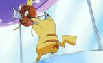  action animated animated_gif battle magikarp no_humans pikachu pokemon pool water what 