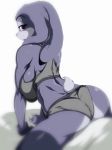  1girl ass furry judy_hopps purple_eyes q_wed rabbit solo swimsuit zootopia 